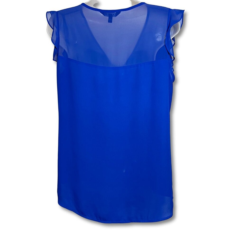 Express Royal Blue Ruffle Blouse | Medium - Picture 2 of 5